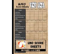 Uno Score Sheets: UNO Card Game Score Record | Gameplay Tracking Pages | Uno Score Pad Journal | 100 Score Forms