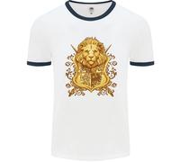 Uno Scudo Araldico Con Leone Stemma T-Shirt Ringer Uomo
