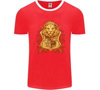 Uno Scudo Araldico Con Leone Stemma T-Shirt Ringer Uomo
