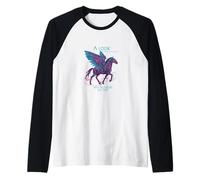 Uno Sguardo al Futuro Cyber Horse SciFi Pegasos Design Maglia con Maniche Raglan