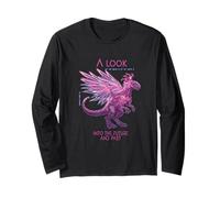Uno Sguardo al Futuro Cyber SciFi Dinosaur Design Maglia a Manica