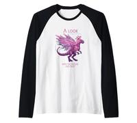 Uno Sguardo al Futuro Cyber SciFi Dinosaur Design Maglia con Maniche Raglan