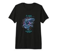 Uno Sguardo al Futuro Cyber Shark SciFi Hai Technik Design Maglietta Premium