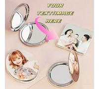 Uno specchio tascabile personalizzato unico, uno specchio pieghevole portatile a doppia faccia che può essere personalizzato con foto, con cornice in metallo, da tavolo, a tema cartone animato, uno sp