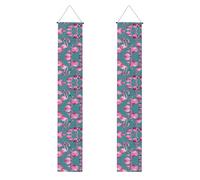 Uno stormo di fenicotteri stampati striscioni per portico, striscioni decorativi appendibili, adatti per interni ed esterni decorazione del portico del giardino