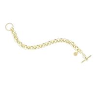 UNOAERRE Bracciale in Bronzo Dorato, Catena Rolo, con Chiusura Toggle