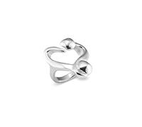 UNOde50 Anello aperto placcato in argento Sterling ispirato all'iconico cuore inchiodato
