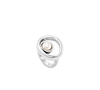 UNOde50 Anello in lega di metallo placcato in argento Sterling con cristallo perlato