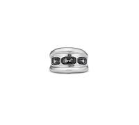UNOde50 anello in lega di metallo placcato in argento Sterling con cristallo sfaccettato grigio