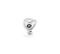 UNOde50 anello in lega di metallo placcato in argento Sterling con cuore e cristallo nero