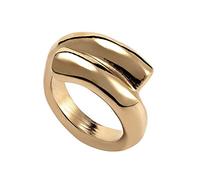 UNOde50 Anello in lega di metallo placcato in oro 18 carati con forma tubolare chiusa al centro.