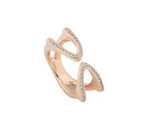 UNOde50 Anello in lega di metallo, placcatura in oro 18 carati con topazi, Design originale e artigianale