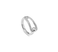 UNOde50 Anello placcato in argento Sterling a forma di maglia e con topazi
