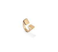 UNOde50 Anello quadrato placcato in oro 18 carati, design geometrico, gioielli fatti a mano