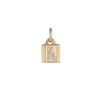 UNOde50 Charm lucchetto placcato oro 18k con lettera A di topazi