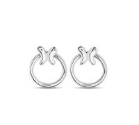 UNOde50 Orecchini a cerchio placcati in argento Sterling e ciondolo a farfalla rimovibile in argento