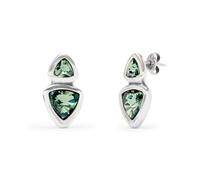 UNOde50 | Orecchini | con due cristalli verdi di diverse dimensioni | Placcato in argento sterling | Gioiello artigianale | Made in Italy, Estandar, Lega metallica, Nessuna pietra preziosa