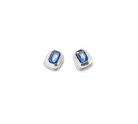 UNOde50 Orecchini in lega di metallo placcati in argento Sterling con cristallo sfaccettato blu