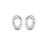 UNOde50 Orecchini in lega di metallo placcati in argento Sterling con piccola forma ovale a maglie