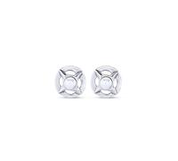 UNOde50 Orecchini in lega di metallo, placcati in argento sterling, maglie a conchiglia e perla, Realizzati a mano, Design creativo