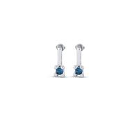 UNOde50 Orecchini medi in lega di metallo, placcati in argento Sterling, con zirconi blu, Gioielli artigianali, Design creativo