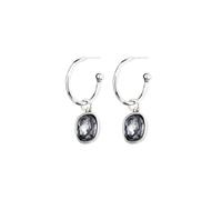 UNOde50 Orecchini placcati in argento Sterling, a forma di cerchio aperto e custodia in cristallo grigio
