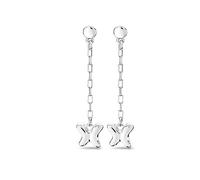 UNOde50 Orecchini placcati in argento Sterling con catenina pendente e piccola farfalla all'estremità