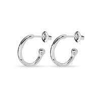 UNOde50 Orecchini placcati in argento Sterling, Orecchini a cerchio di forma irregolare, Gioielli fatti a mano, Fatti a mano in Spagna