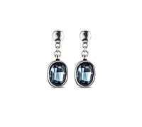 UNOde50 Orecchini semilunghi placcati in argento con cristallo blu denim