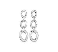 UNOde50 Uno dei 50 orecchini placcati in argento Sterling con 3 maglie di diverse dimensioni unite da anelli