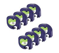 UNOKA A91220 Nastro adesivo di carta Compaitble con Dynamo Letratag White Paper Refill 91200 91330 S0721510, 12mmx4m Nero su Bianco per Dymo LT-100H 200B XR LT-100T XM 2000