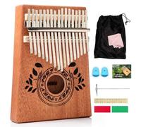 UNOKKI Kalimba Thumb Piano - Kalimba 17 strumenti musicali chiave con istruzioni Kalimba Song Book, accordatura martello e altro! Thumb Piano per bambini e adulti - (marrone chiaro)