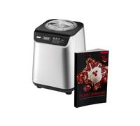 Unold 48925 - Gelatiera Uno con libro di ghiaccio con 101 ricette, 1,2 l, compressore automatico autoraffreddante, display LCD intervallo di congelamento fino a circa -35 °C, 135 Watt,