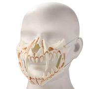 UNOLIGA Maschera Giapponese di Halloween, Maschera Teschio, Maschera Tigre, Maschera Scheletro Mezza Faccia, Maschera Horror Halloween per Adulti Uomo Bambini
