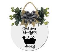 Unoopler Geroclonup - Targa rotonda in legno rustica per il bagno, idea regalo per la casa nuova, regalo di inaugurazione della casa, regalo per tutte le stagioni, 30 cm