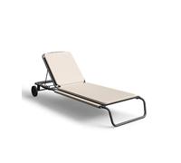 Unopiù Lettino impilabile COCO in acciaio verniciato grafite con telo sabbia in Batyline Serge Ferrari - Con o senza cuscino