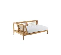 Unopiù Modulo angolo destro SYNTHESIS in teak e fibra sintetica WaProLace - Con o senza cuscino