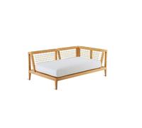 Unopiù Modulo angolo sinistro SYNTHESIS in teak e fibra sintetica WaProLace - Con o senza cuscino