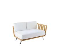 Unopiù Modulo angolo sinistro WELCOME in teak da 138 cm - Con cuscino di seduta e schienale