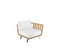 Unopiù Modulo angolo sinistro WELCOME in teak da 91 cm - Con cuscino di seduta e schienale