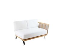 Unopiù Modulo angolo sinistro WELCOME in teak e corda da 134 cm - Con cuscino di seduta e schienale