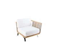 Unopiù Modulo angolo sinistro WELCOME in teak e corda da 92 cm - Con cuscino di seduta e schienale