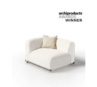 Unopiù Modulo finale sinistro DAVOS con struttura in alluminio e cuscineria in tessuto