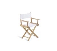Unopiù Poltroncina pieghevole GINGER con struttura in teak e telo in tessuto plastico bianco