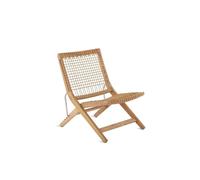 Unopiù Sdraio pieghevole SYNTHESIS in teak e fibra sintetica WaProLace - Con o senza cuscino