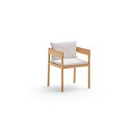 Unopiù Sedia con braccioli CORA in legno teak e corda - Con cuscino di seduta e schienale - IN PROMOZIONE FINO AL 3/06