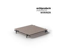 Unopiù Tavolo basso DAVOS con struttura in alluminio e piano in gres porcellanato da 100x100 cm