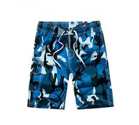 UnoSheng Estate Camouflage Capris Pantaloni da Spiaggia da Uomo Casual Sciolto Shorts Costume da Bagno Competizione Uomo, Blu, XXXL