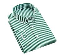 UnoSheng Henley - Camicia da uomo a maniche lunghe, a righe, con bottoni, per attività all'aria aperta, per il tempo libero, traspirante, streetwear oversize, verde, XXXXL