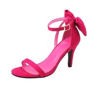 UnoSheng Nero Scarpe Donna On Back Tacchi with Bow Womens Bow Ankle Strap Tacchi Faux Suede High Heel Sandals Business Scarpe Donna 40, rosa intenso, 40 EU